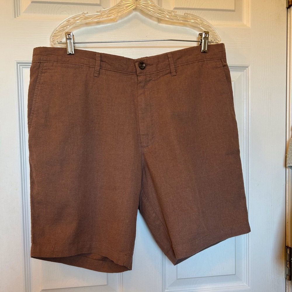 Goodfellow, Flat Front Shorts, 9" Inseam, Size 36, Brown